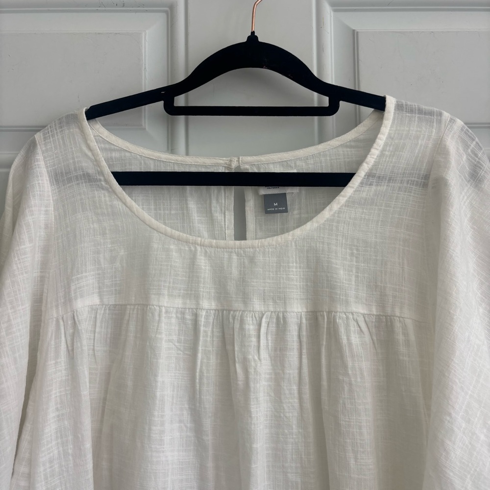 NWT Old Navy White Sheer Flutter Sleeve Dress, Size Medium - Picture 6 of 13